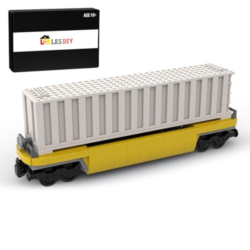 TYFUN Technik Zug Bausatz, 493 piezas Retro MOC 40-inch Container Camión, Bloques de sujeción Regalo para Adultos y Niños, Maqueta Compatible con Lego