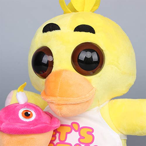 uiuoutoy FNAF Peluche Five Nights At Freddy's Plushies Toys Circus Baby Funtime Foxy Golden Freddy Bear Muñeca suave regalo para niños (Chica 10 pulgadas)