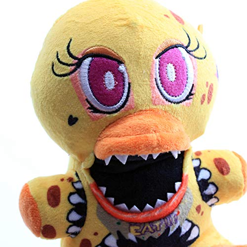 uiuoutoy FNAF Peluche Five Nights At Freddy's Plushies Toys Circus Baby Funtime Foxy Golden Freddy Bear Muñeca suave regalo para niños (Chica (The Twisted Ones) 8 pulgadas)