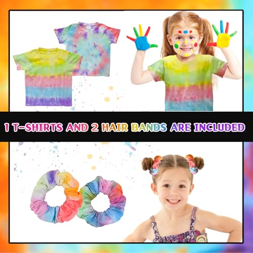 Ulikey Tie Dye Kit, Kit de Tintes de 12 Colores para Teñir Tela y Ropa, Tinte Ropa Kit de Teñido para Niños con Camiseta y Cinta para el Pelo, Tie Dye Kit Manualidades para Niños y Adultos (M)