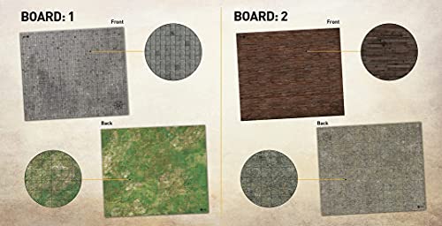 Ultimate Battle Grid Game Board - Alfombrilla cuadrada de borrado en seco, diseño de miniaturas, mapa de dados de juego de rol de mesa, mazmorra de juegos de dragones reutilizables portátiles