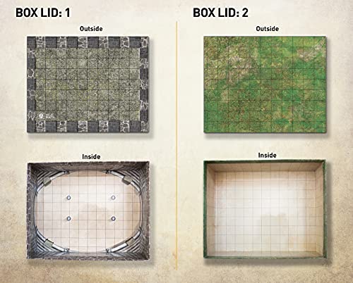 Ultimate Battle Grid Game Board - Alfombrilla cuadrada de borrado en seco, diseño de miniaturas, mapa de dados de juego de rol de mesa, mazmorra de juegos de dragones reutilizables portátiles