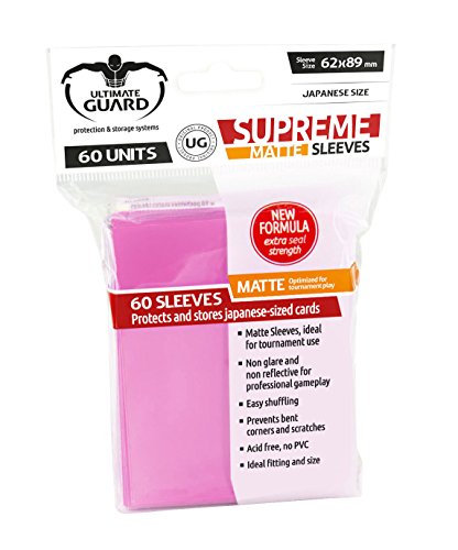 Ultimate Guard Supreme Sleeves Fundas de Cartas Tamaño Japonés Fucsia Mate (60)