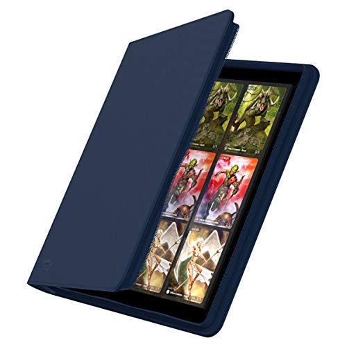 Ultimate Guard UGD10344 QuadRow - Carpeta con Cremallera y Hojas con 12 Fundas para Cartas, Color Azul Oscuro