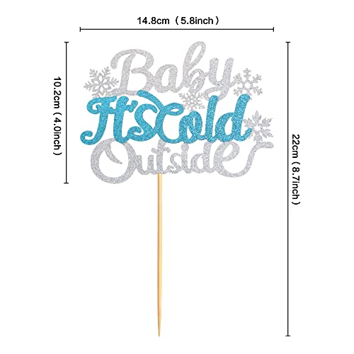 Unimall Global 1 pieza de decoración para tarta de bebé It's Cold Outside Cake Toppers invernal para Baby Shower Kids Party Christmas Party Cake Topper decoración accesorios de fiesta