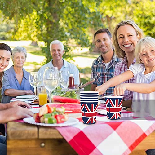 Union Jack - Juego de accesorios para fiestas, coronación del rey Carlos III Reino Unido, fiesta temática patriótica, suministros de eventos deportivos del Reino Unido, decoración de mesa para el