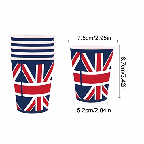 Union Jack - Juego de accesorios para fiestas, coronación del rey Carlos III Reino Unido, fiesta temática patriótica, suministros de eventos deportivos del Reino Unido, decoración de mesa para el