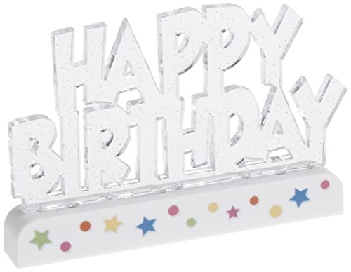 Unique Party-Decoración de tarta de cumpleaños intermitente Happy Birthday (37043) , color/modelo surtido