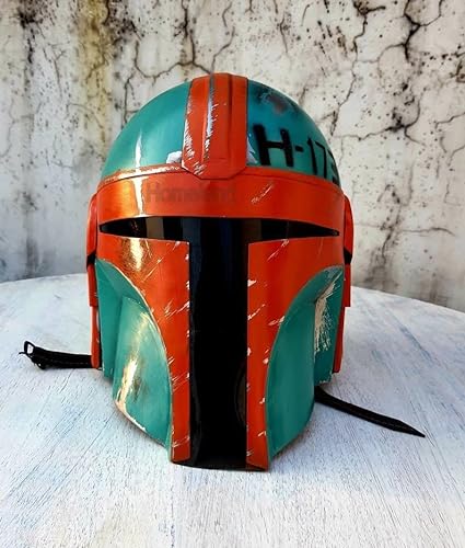 United Decor Casco Mandalorian Wars Star Cosplay Black Series Disfraz Fett Boba Nueva Máscara Completa Premium Hard Style Medieval Armor Halloween Casco Rojo, Altura: 16 pulgadas de arriba a abajo