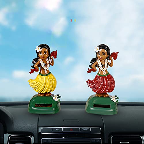 Uposao Hawaiano coche decoración figura solar para tablero de instrumentos del coche figura solar danza solar coche muñeca juguete oficina suministros hogar decoración interior