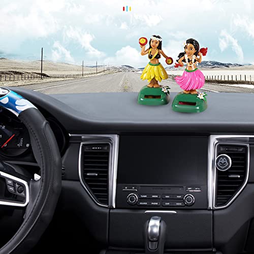 Uposao Hawaiano coche decoración figura solar para tablero de instrumentos del coche figura solar danza solar coche muñeca juguete oficina suministros hogar decoración interior