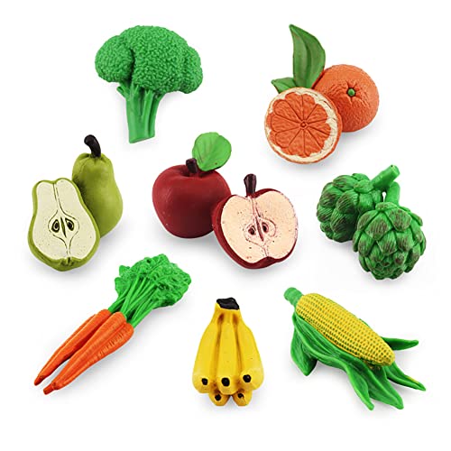 URFEDA Alta simulación mini frutas verduras juguetes set miniatura juguete educativo juego de rol accesorios plástico juego de juego regalo para niños pequeños niños niñas