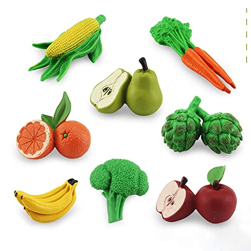 URFEDA Alta simulación mini frutas verduras juguetes set miniatura juguete educativo juego de rol accesorios plástico juego de juego regalo para niños pequeños niños niñas