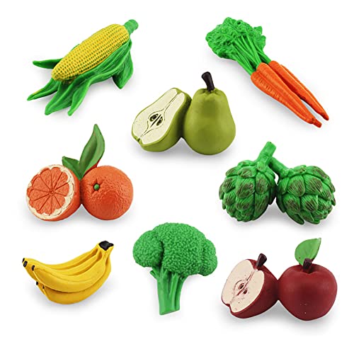 URFEDA Alta simulación mini frutas verduras juguetes set miniatura juguete educativo juego de rol accesorios plástico juego de juego regalo para niños pequeños niños niñas