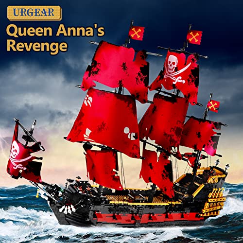 URGEAR Juego de Bloques Construcción Barco Gigante 3139pz Reina Anna's Revenge Pirata Naves Desde Caribe Ladrillos Creador Ideas Expertas Regalo Mujer Hombre Niño Colección Fuera Impresión 82x61cm