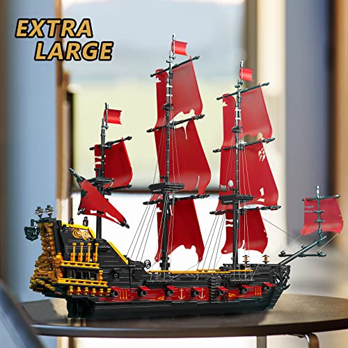 URGEAR Juego de Bloques Construcción Barco Gigante 3139pz Reina Anna's Revenge Pirata Naves Desde Caribe Ladrillos Creador Ideas Expertas Regalo Mujer Hombre Niño Colección Fuera Impresión 82x61cm