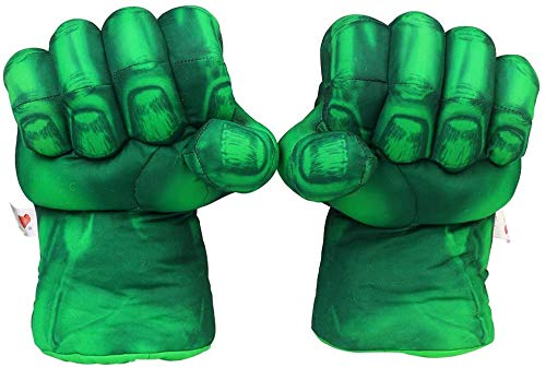 UrMsun Guantes de Manos de superhéroe para niños, Disfraces, puños, Grandes puños de héroe de Felpa Suave, Cosplay, Halloween, Juego de rol, Regalo para cumpleaños, Navidad para niños y niños (Verde)