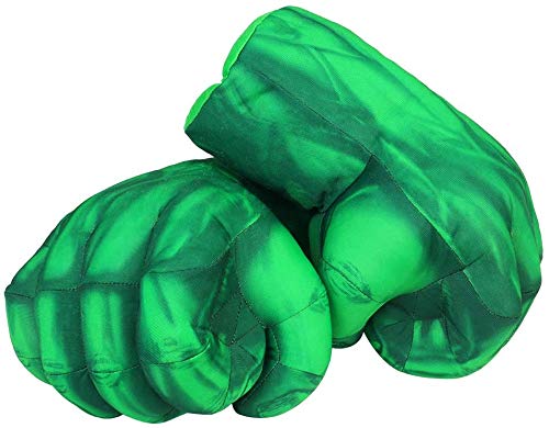 UrMsun Guantes de Manos de superhéroe para niños, Disfraces, puños, Grandes puños de héroe de Felpa Suave, Cosplay, Halloween, Juego de rol, Regalo para cumpleaños, Navidad para niños y niños (Verde)