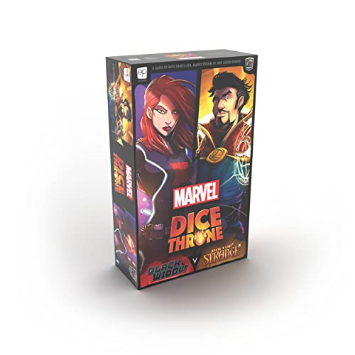 USAopoly - Marvel Dice Throne - Black Widow vs Doctor Strange, Juego de Mesa, a Partir de 8 años, 2 Jugadores, más de 30 Minutos de Tiempo de Juego, USODT011753