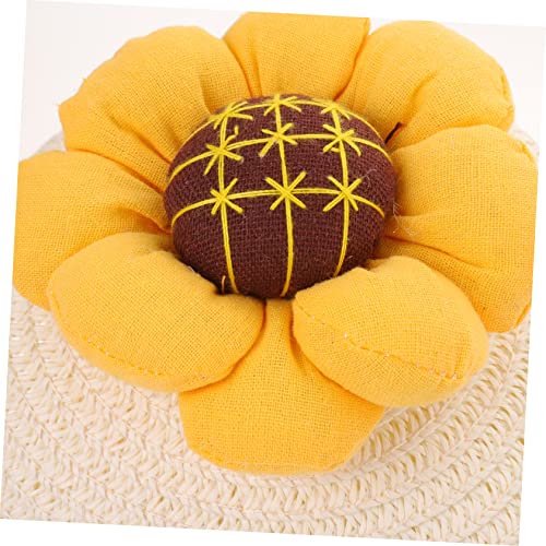 VALICLUD Bolsa De Paja Para Niños De De Girasol De Mano De Ratán Bolsa De Playa Tejida Bolso Bonito De Girasol De Playa Floral Para Chica Bolsas De Monedero Bebé Mini Trenza De Papiro