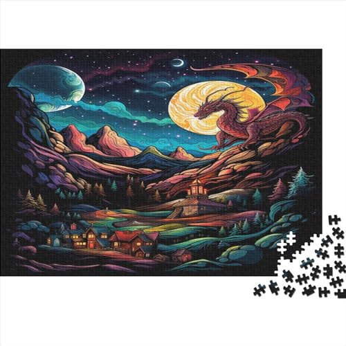 Valley Jigsaws Puzzle para Adultos Dragón 500 Piezas Rompecabezas de Madera para niños de 12 años en adelante Juego desafiante 500 Piezas (52 x 38 cm)