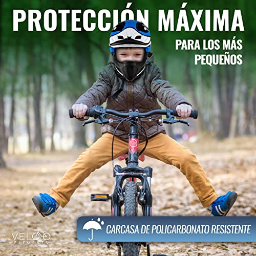 Velo Elements Casco de Bicicleta para niños 2 en 1 con Protector de Barbilla extraíble – [52 – 56 cm] Casco de protección para Bicicleta Infantil, Scooter, Patinete, Casco para niños