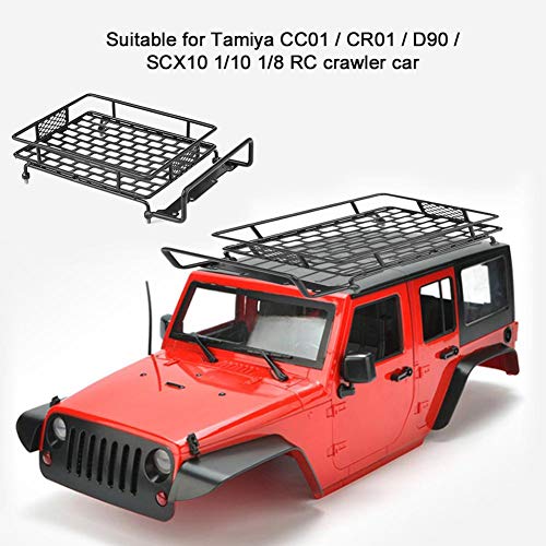 【Venta del día de la madre】Portaequipajes de Techo RC, Portaequipajes de Techo de Metal Portaequipajes de Acero Accesorio de Coche RC Portaequipajes de Techo RC, para 1/10 RC Crawler RC Toy(Large