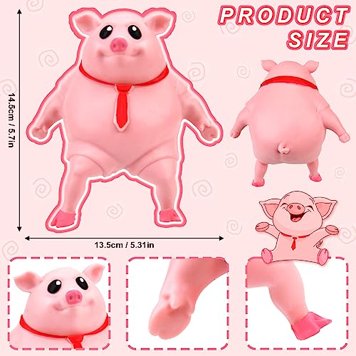 Vibbang Chapoteo Cerdito Juguetes Antiestrés, Rosa Cerdo Antiestres Juguetes Sensoriales, Cerdo Decompression Vent Toy, para NiñOs Y Adultos Aliviar la Ansiedad, Juguete para Apretar Piggy (A)