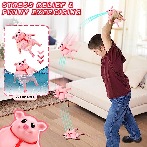 Vibbang Chapoteo Cerdito Juguetes Antiestrés, Rosa Cerdo Antiestres Juguetes Sensoriales, Cerdo Decompression Vent Toy, para NiñOs Y Adultos Aliviar la Ansiedad, Juguete para Apretar Piggy (A)