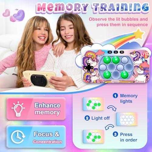 Vibbang Juego de Pop-it Electrónico, Push Burbujas Juego Consola, Pop Push it Mando Consola, Pop it Sensory Fidget Juguete, Juegos Interactivos Puzzle Pop, Regalos de para Niños y Adultos (A)