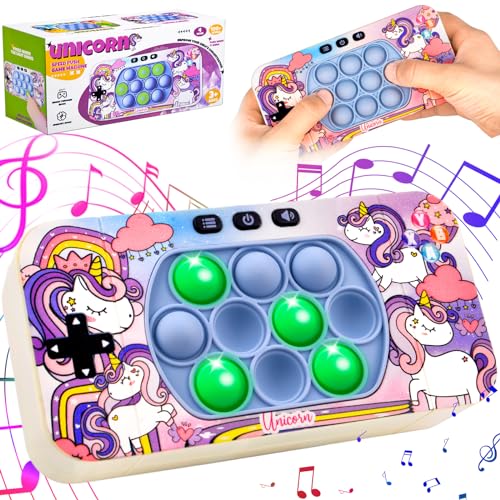 Vibbang Juego de Pop-it Electrónico, Push Burbujas Juego Consola, Pop Push it Mando Consola, Pop it Sensory Fidget Juguete, Juegos Interactivos Puzzle Pop, Regalos de para Niños y Adultos (A)