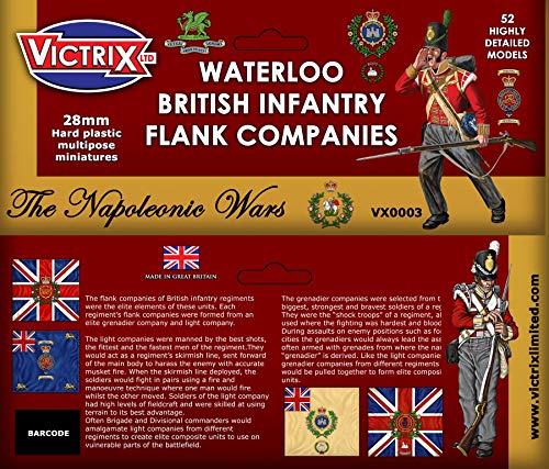 Victrix VX003 - Waterloo British Infantry Flank Companies x52 Figuras - Miniaturas napoleónicas de 28 mm