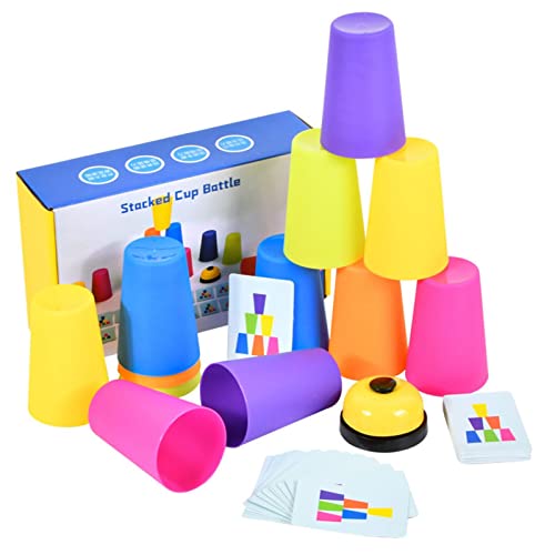 Virtcooy Vasos apilables para niños, Fiesta Vasos apilables para niños y Adultos, Copa para 2 Jugadores, Juegos Pila Copa Velocidad rápida con 12 Copas Pila