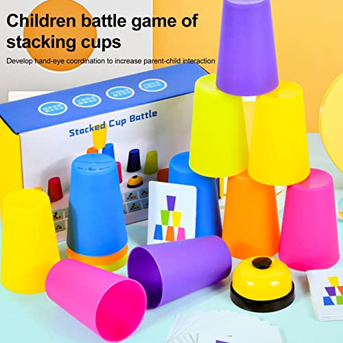 Virtcooy Vasos apilables para niños, Fiesta Vasos apilables para niños y Adultos, Copa para 2 Jugadores, Juegos Pila Copa Velocidad rápida con 12 Copas Pila