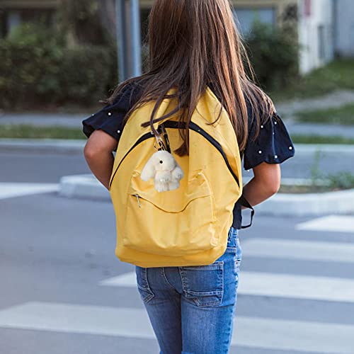 VMOTA Conejito Llavero, Llavero De Conejito De Peluche, Blanco Felpa Conejo Llaveros, Llavero Colgante De Conejo De Peluche, Bonito Llavero De Peluche De Conejito, Muñeco De Pompón Suave y Lindo