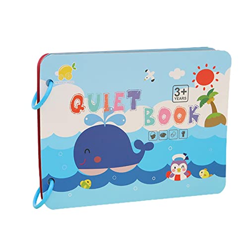 Voiakiu Libro Ocupado para niños pequeños - Quieting Books Preschool Board con Carpeta | Herramientas Aprendizaje sensorial, Juguetes Viaje para niños pequeños con Hebilla Circular