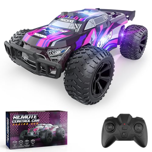 Vrxeqi coche control remoto todo terreno juguete regalo niños niñas niños rápido coche control remoto circuito recargable RC crawler coches coches radiocontrolado juegos al aire libre interior juego