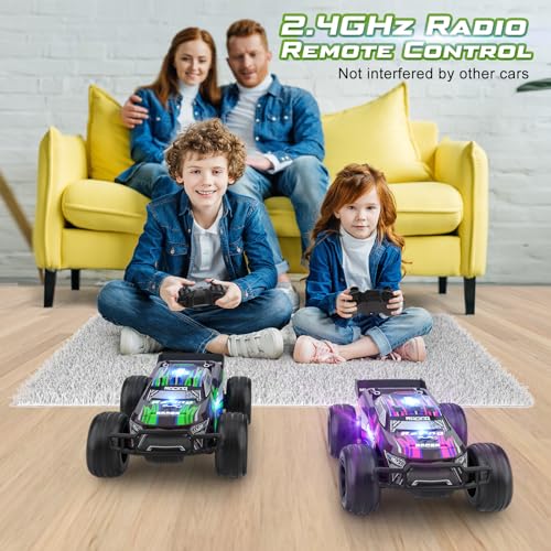 Vrxeqi coche control remoto todo terreno juguete regalo niños niñas niños rápido coche control remoto circuito recargable RC crawler coches coches radiocontrolado juegos al aire libre interior juego