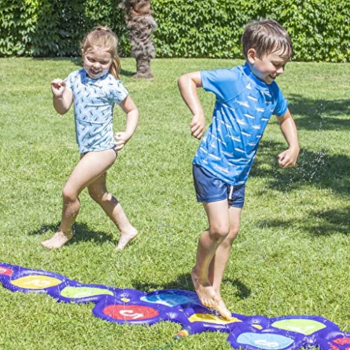 Wahu Rayuela Salta y Chapotea. Lanza Agua ininterrumpidamente. Juego clásico para Aire Libre niños y niñas. Diversión refrescante para Verano. 230 centímetros de Largo