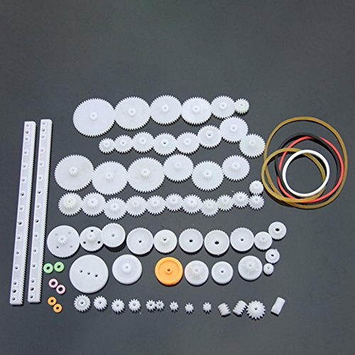 Walfront Kit de Engranajes de Motor de Plástico de Gusano Doble para DIY Robot Juguetes(75)