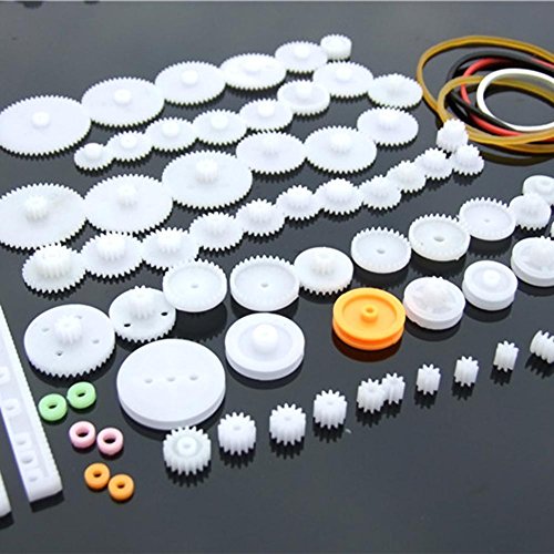 Walfront Kit de Engranajes de Motor de Plástico de Gusano Doble para DIY Robot Juguetes(75)