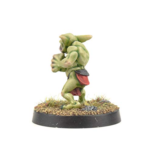 War World Gaming Gutrot Greenskins - Knuckles el Línea - 28mm, Miniaturas, Fantasía, Futbol, Blood Bowl, Goblin, Criatura Fantastica, Figura Coleccionismo