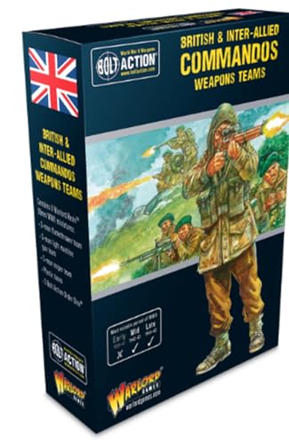 Warlord Games Equipos de armas de comandos británicos e interaliados - Miniaturas de escala de 28 mm para acción de pernos miniaturas altamente detalladas de la Segunda Guerra Mundial para juegos de