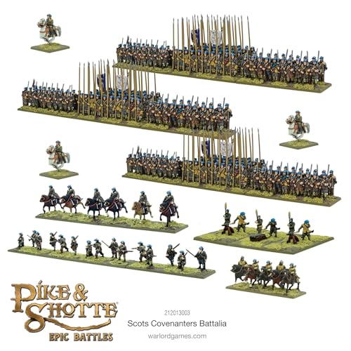 Warlord Games Scots Covenanters Battalia - Miniaturas de plástico a escala épica para polvo negro, era napoleónica altamente detallada para juegos de guerra de mesa