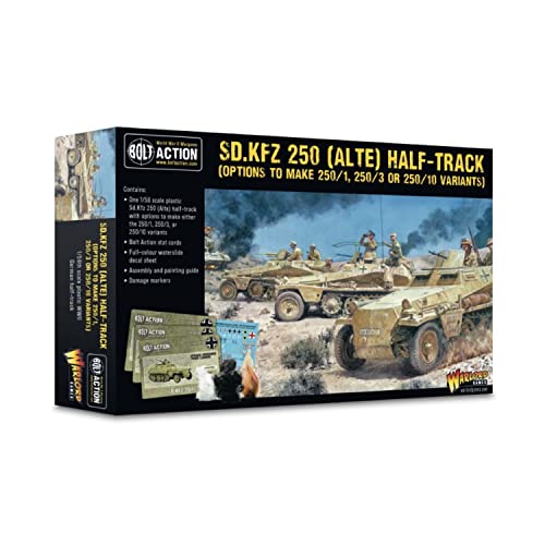 Warlord Games Sd.Kfz 250 (Alte) media pista (opciones para hacer variantes 250/1, 250/3 o 250/10) – 1:56/28 mm escala de plástico modelo media pista para acción de pernos