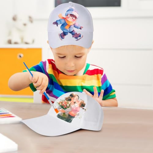 WAVATA 10 gorras de béisbol, gorras de graffiti, juego de manualidades para niños, gorras para pintar, gorras de béisbol, juego de bricolaje, gorra de béisbol blanca para ideas de regalo, gorra de