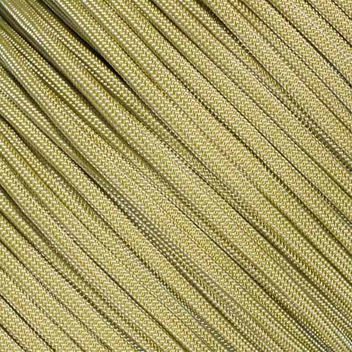 West Coast Paracord Tipo III 7 hebras 550 LB más de 250 Cuerda de paracaídas, Gold w/Silver Stripes, 50'