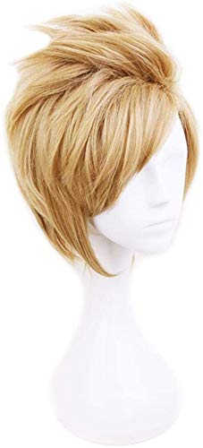 WHBHD Anime Cosplay Pelucas Ff15 Propio Argentum Golden Hair Pein Peluca Cosplay Pelucas de Fiesta + Peluca Cap