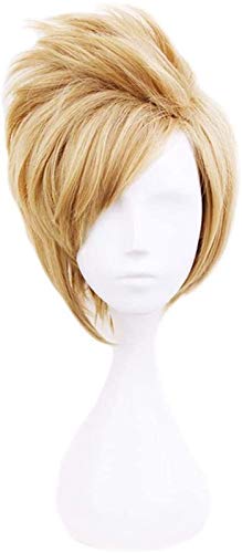 WHBHD Anime Cosplay Pelucas Ff15 Propio Argentum Golden Hair Pein Peluca Cosplay Pelucas de Fiesta + Peluca Cap