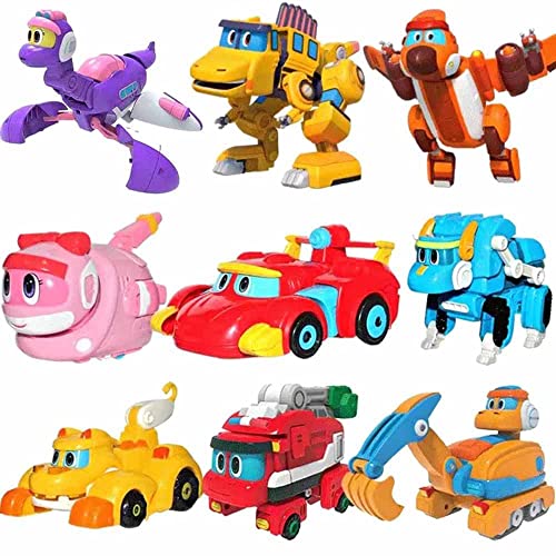 WHFMATPQB Gogo Dinosaur Resources Manager Juego De 9 Piezas para Mini Juguetes De Plástico para Niños La Creatividad Se Transforma En Un Robot Dinosaurio Regalos Navideños Regalo De Cumpleaños